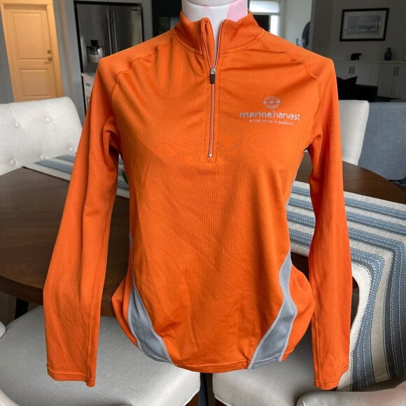Stormtech Performance LS 1/4 Zip HiNk Lightweight Poly Top Burnt Orang Gry Sz S - Picture 2 of 12